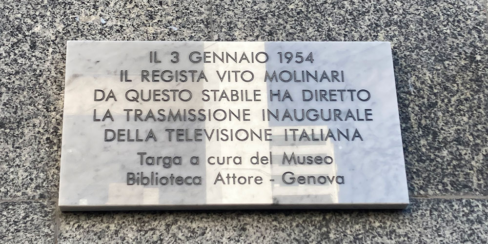 Targa Vito Molinari [Milano Unica - Museo Biblioteca Attore Genova] 