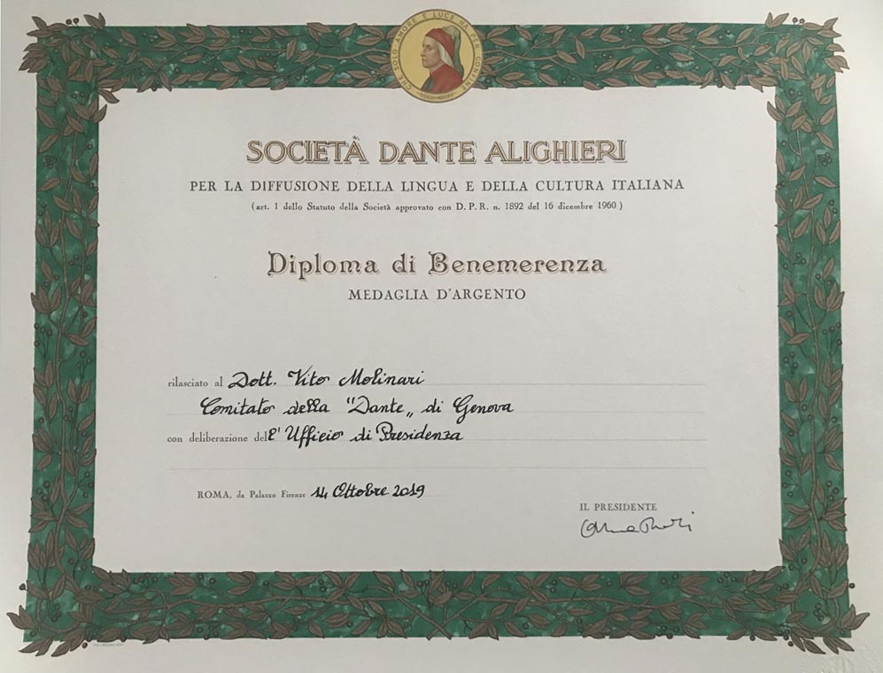 Premio per la cultura a Vito Molinari